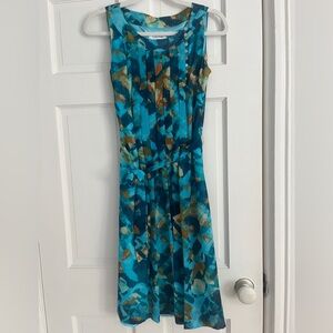 Calvin Klein chiffon sleeveless dress, blue print